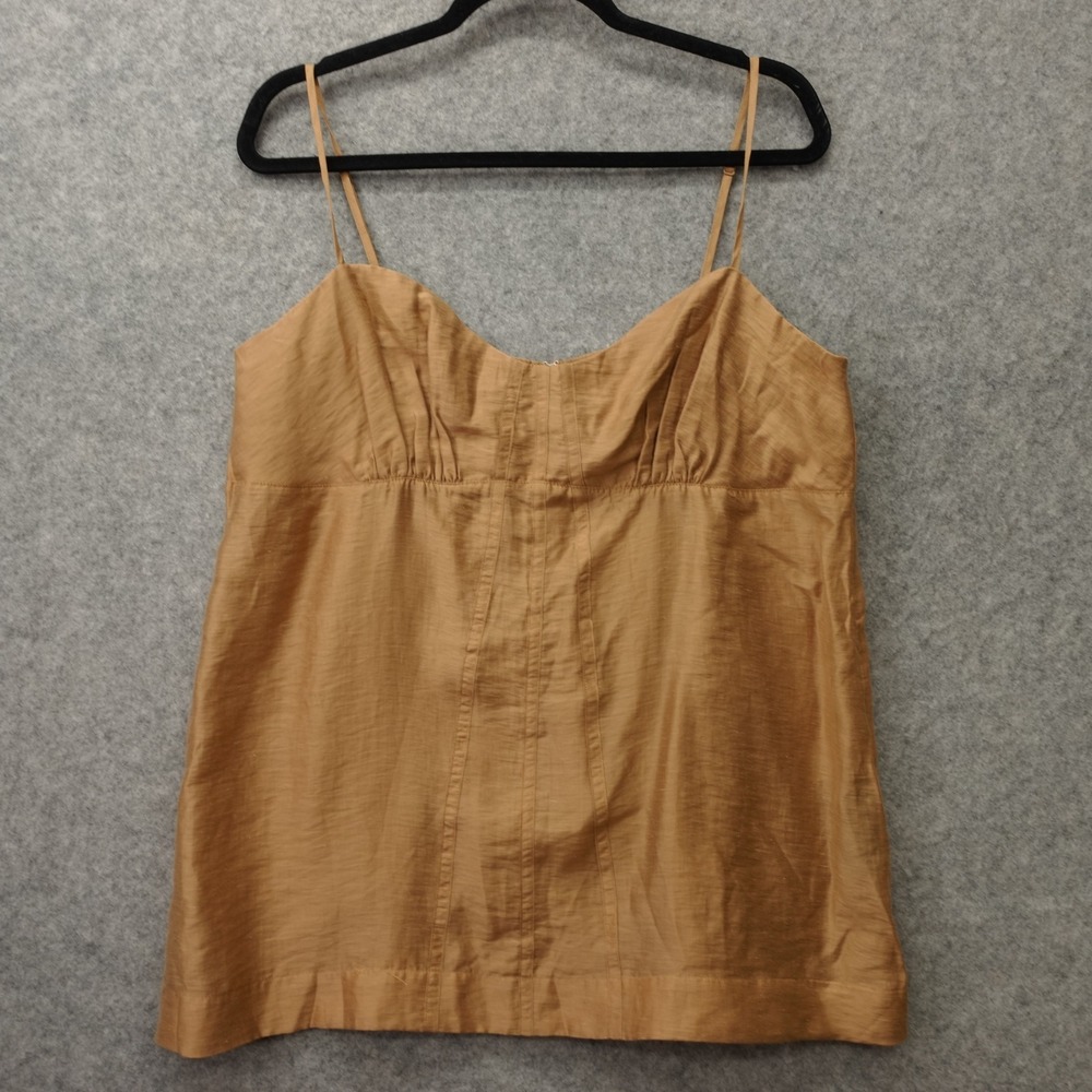 Y2K Boho Chic Cami Top Womens LARGE Beige Euro Summer Resort Sheer HM Edition